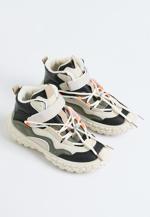 Pop Candy - Velcro/lace up sneakers - khaki