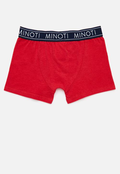 MINOTI - Boys stripe 3 pack boxers -  red & navy