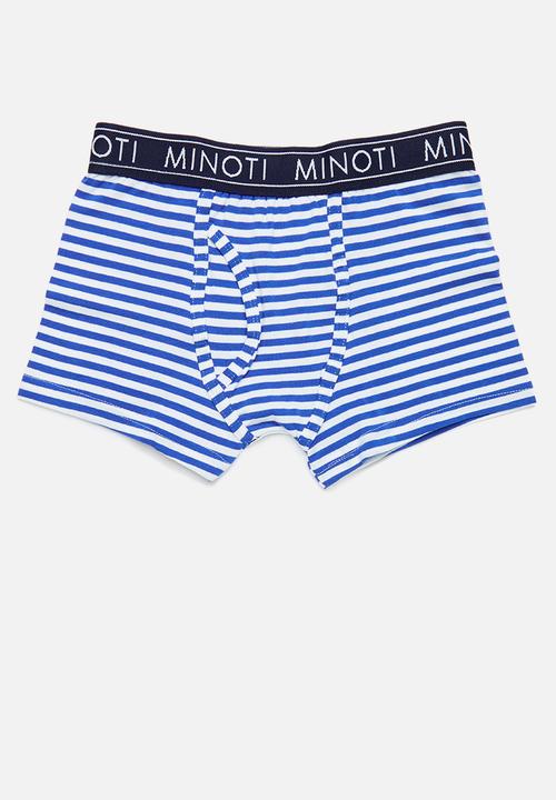 MINOTI - Boys multi stripe 3 pack boxers - blue & grey 