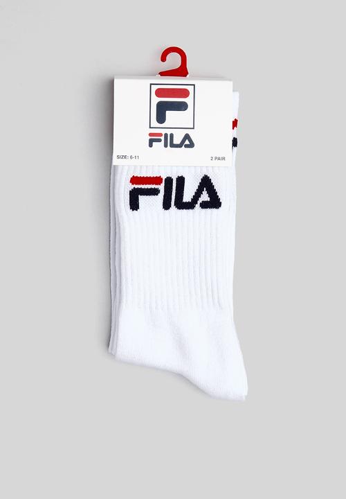 FILA - Stallone tube sock mens 2 pack - white