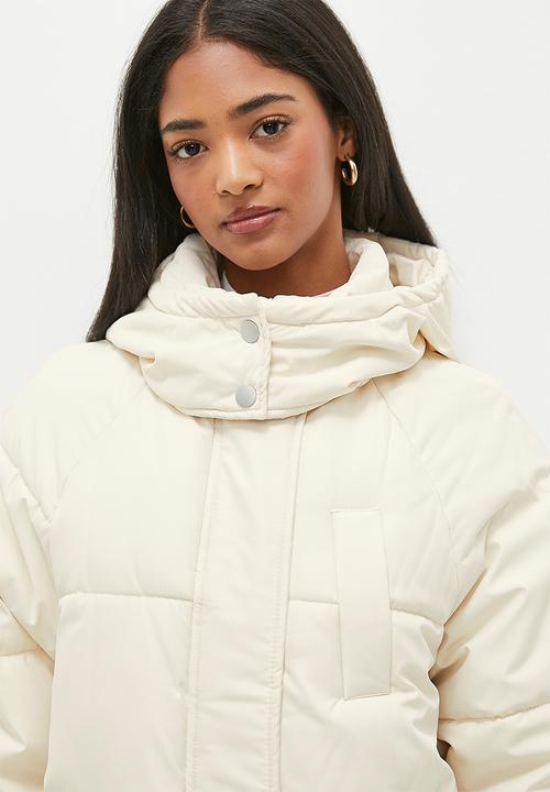 dailyfriday - Midi hooded puffer - ecru