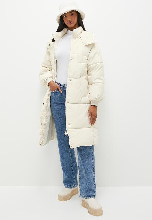 dailyfriday - Midi hooded puffer - ecru