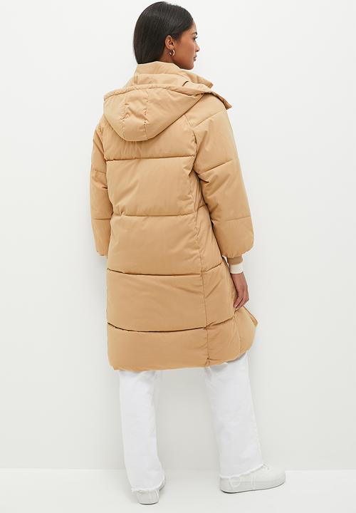 dailyfriday - Midi hooded puffer - stone