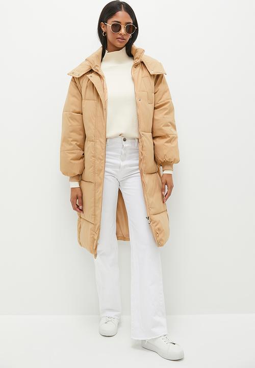 dailyfriday - Midi hooded puffer - stone