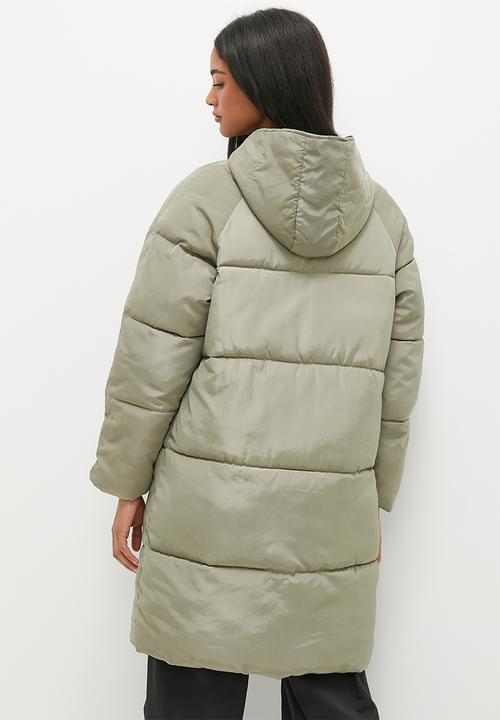 dailyfriday - Hooded longer length puffer - olive