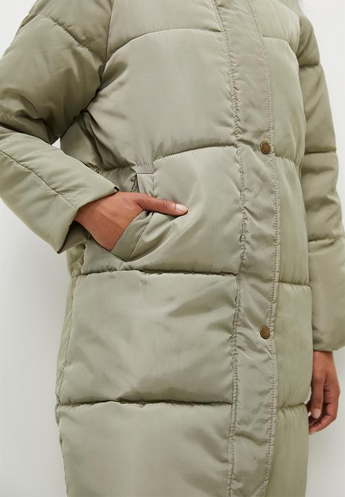 dailyfriday - Hooded longer length puffer - olive