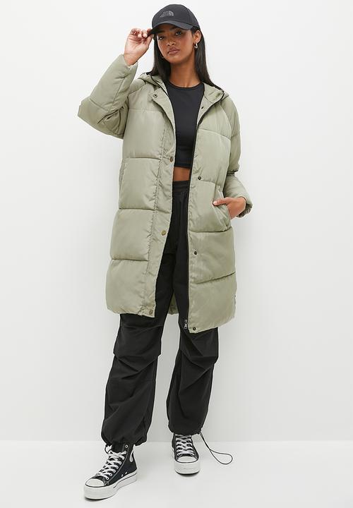 dailyfriday - Hooded longer length puffer - olive