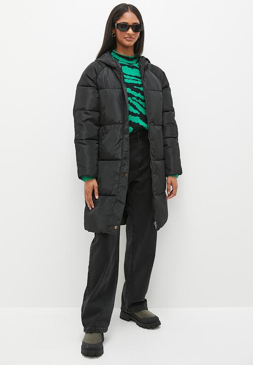 dailyfriday - Hooded longer length puffer - black