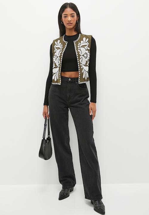 dailyfriday - Embroidery waistcoat - choc & ecru