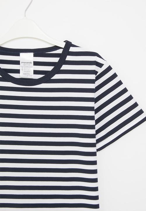 Pop Candy - Striped tee - black