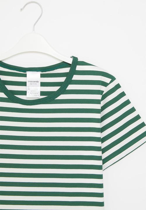 Pop Candy - Striped tee - green