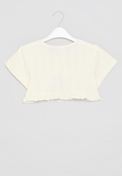 Pop Candy - Frilled top - white