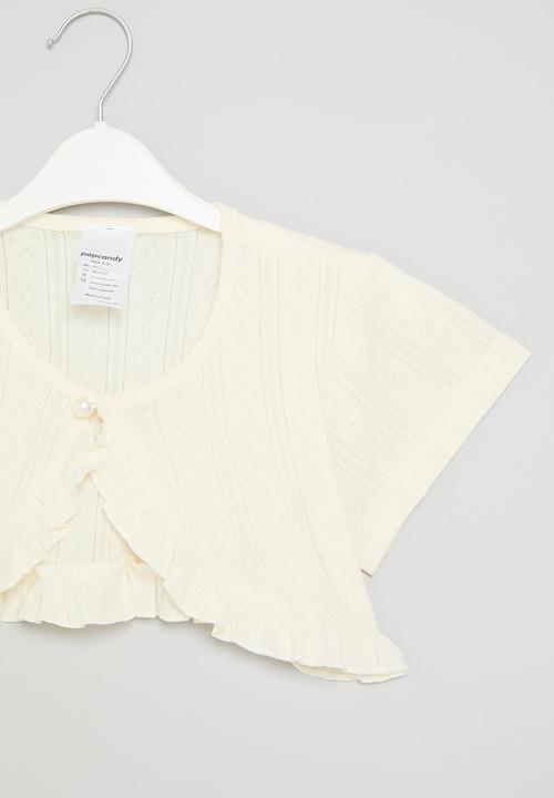 Pop Candy - Frilled top - white