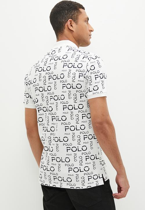 POLO - Mens logo printed aop golfer - white