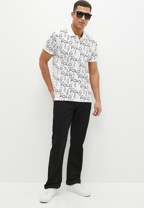 POLO - Mens logo printed aop golfer - white