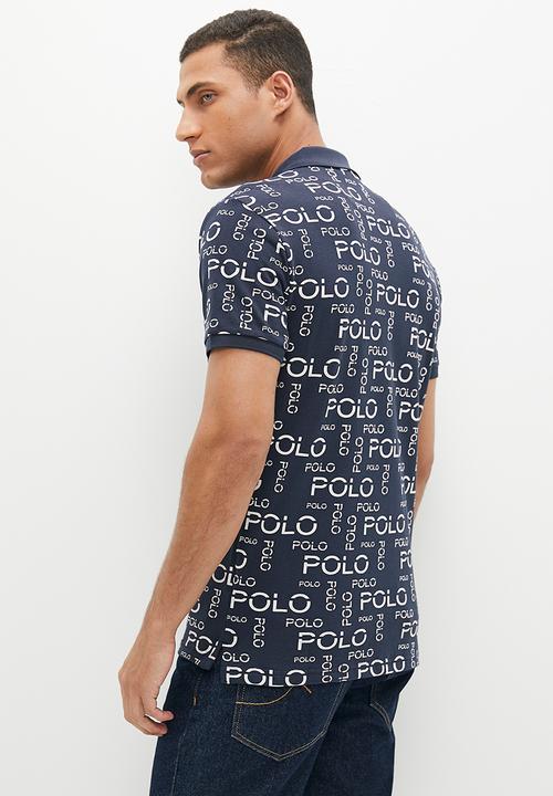 POLO - Mens logo printed aop golfer - navy