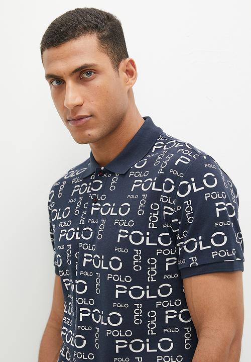 POLO - Mens logo printed aop golfer - navy
