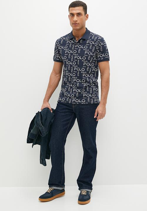 POLO - Mens logo printed aop golfer - navy