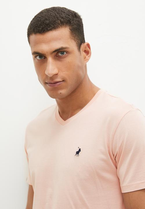 POLO - Mens v neck short sleeve tee - pink