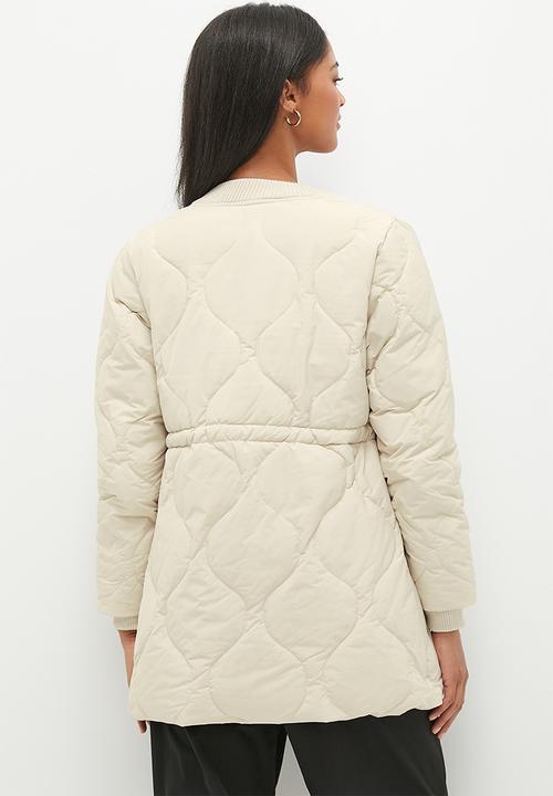 dailyfriday - Quilted midi puffer - ecru