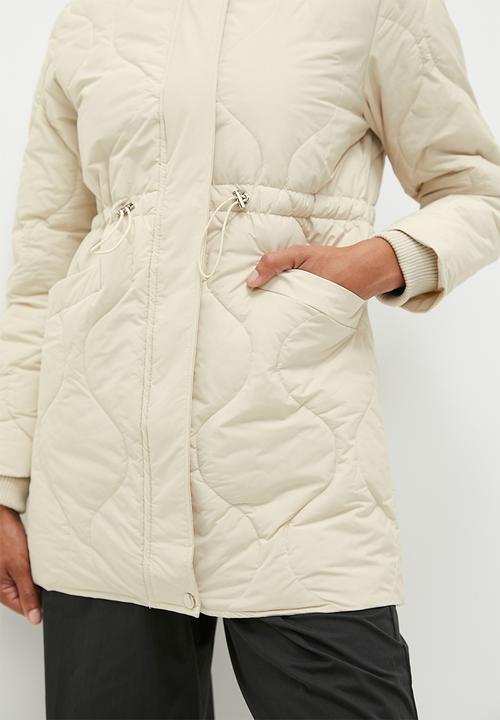 dailyfriday - Quilted midi puffer - ecru