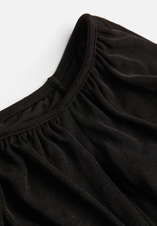 H&M - Draped crop top - black