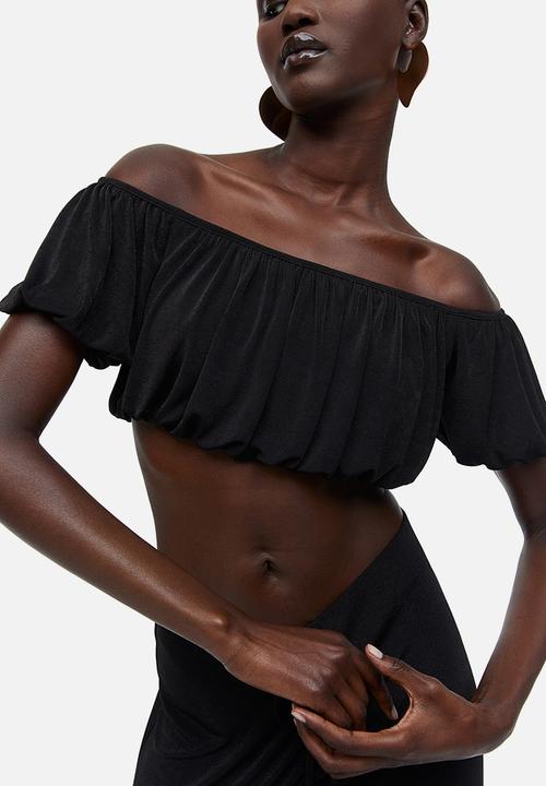 H&M - Draped crop top - black