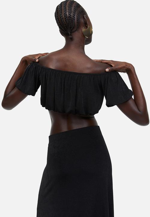 H&M - Draped crop top - black