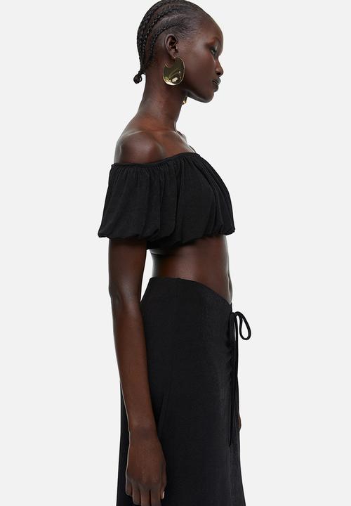 H&M - Draped crop top - black