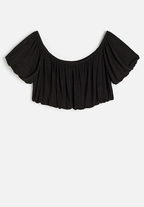 H&M - Draped crop top - black