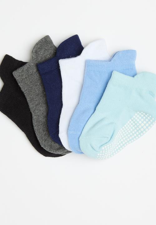 Pop Candy - 6 pack socks - blue & grey 