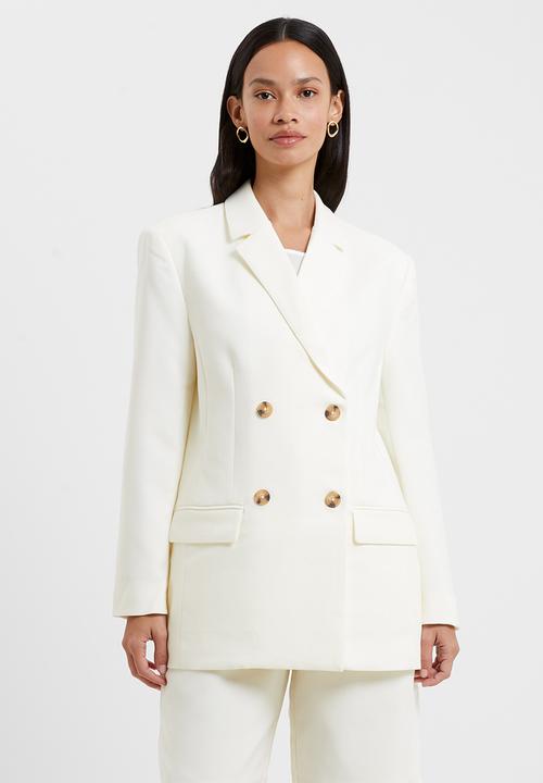French Connection - luxe double breasted blazer - ivory