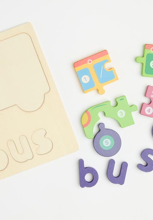 Pop Candy - Wooden  bus puzzle - multi