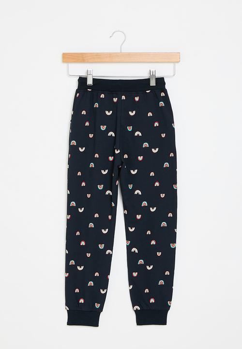 Pop Candy - Printed jogger - navy & pink
