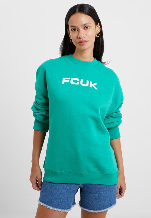 French Connection - Fcuk o/s crew sweatshirt - veridian