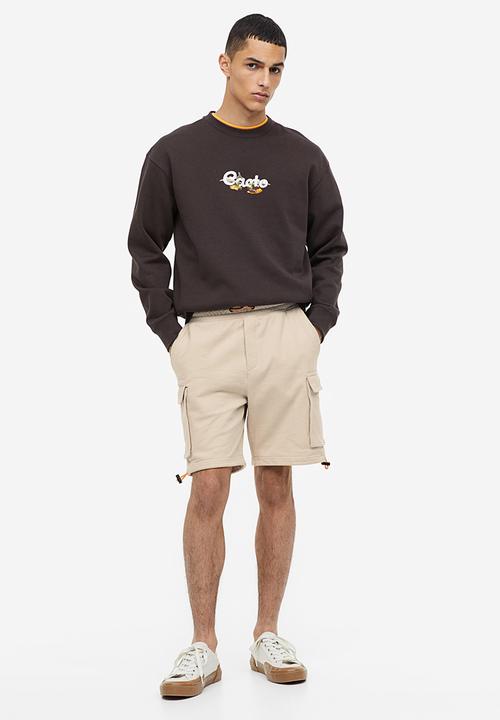 H&M - Relaxed fit cargo sweat shorts - beige