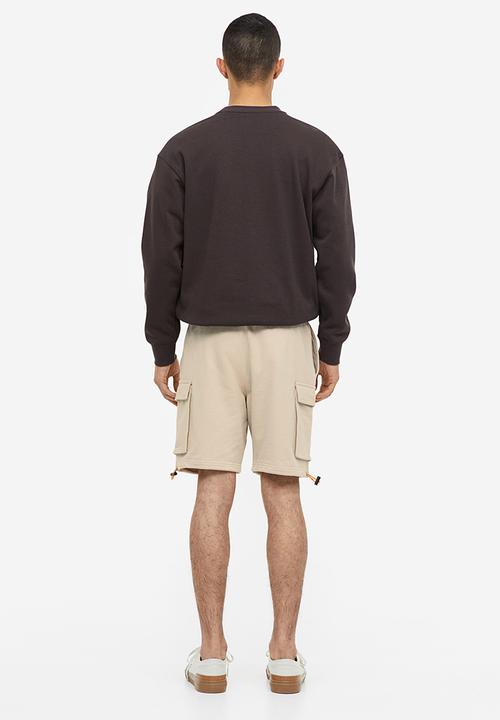 H&M - Relaxed fit cargo sweat shorts - beige