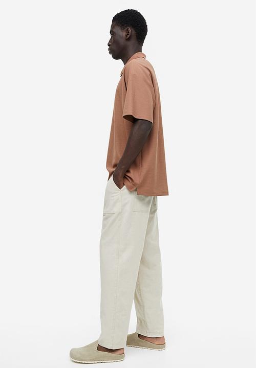 H&M - Coolmax® oversized fit polo shirt - brown