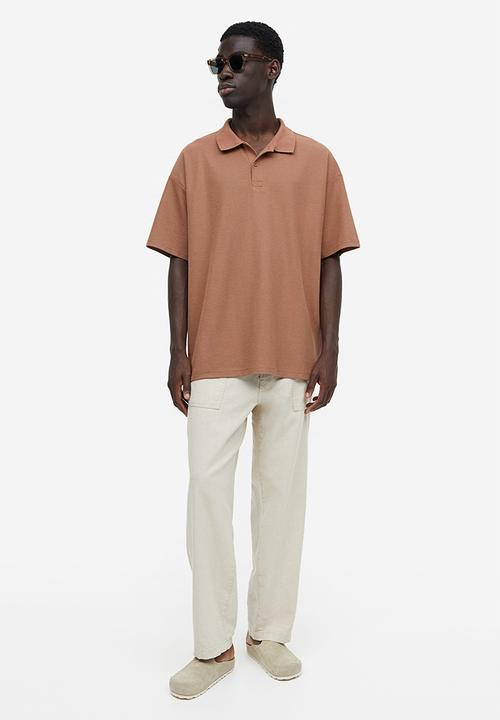 H&M - Coolmax® oversized fit polo shirt - brown