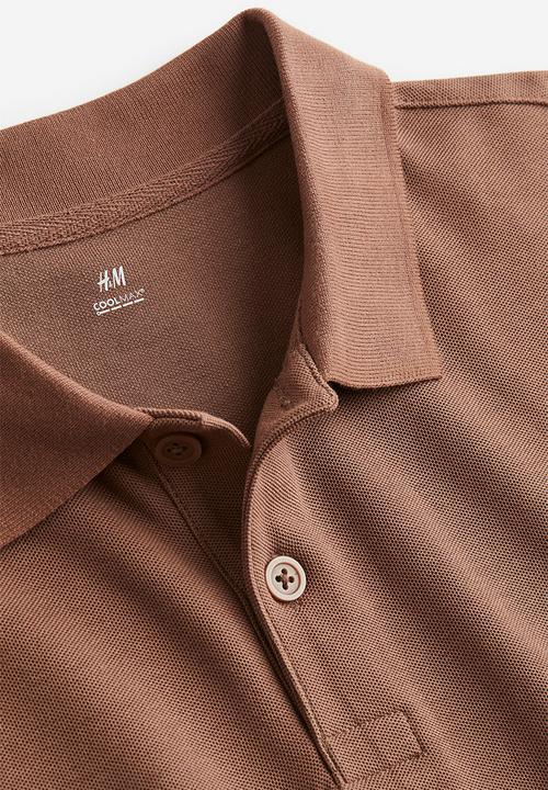 H&M - Coolmax® oversized fit polo shirt - brown