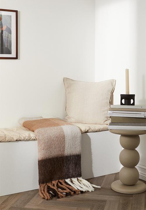 H&M - Wool-blend blanket - brown checked