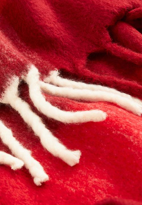H&M - Wool-blend blanket - dark red checked