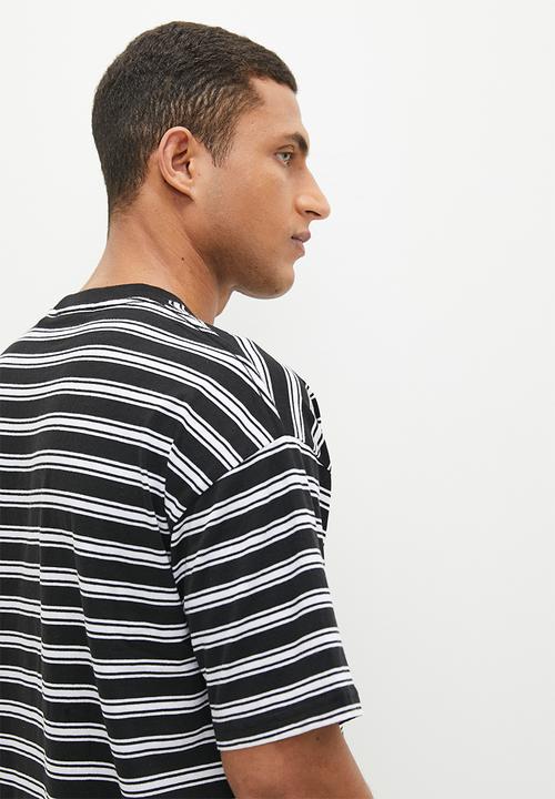 Factorie - Half half oversized T-shirt - black stripe/half half pill