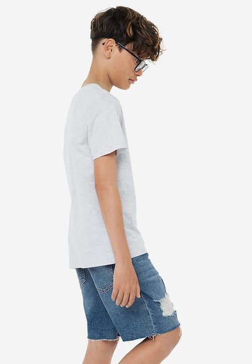 H&M - Denim shorts - denim blue trashed