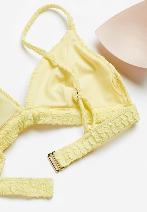 H&M - Padded triangle bikini top - yellow