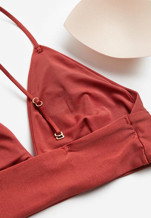 H&M - Padded bikini top - red