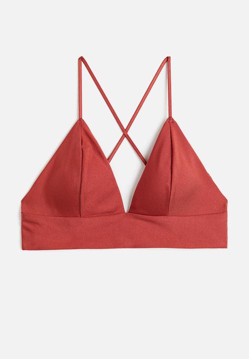 H&M - Padded bikini top - red