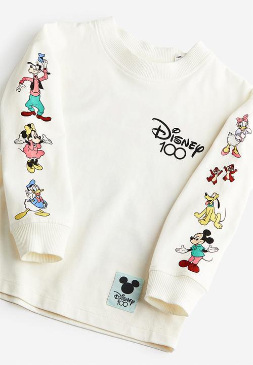 H&M - Printed jersey top - natural white disney