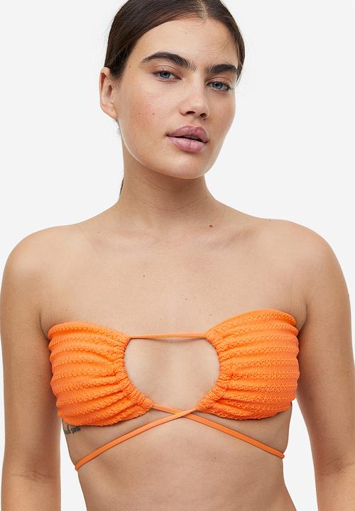 H&M - Padded multiway bandeau bikini top - orange