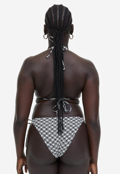 H&M - Padded triangle bikini top - black & white 